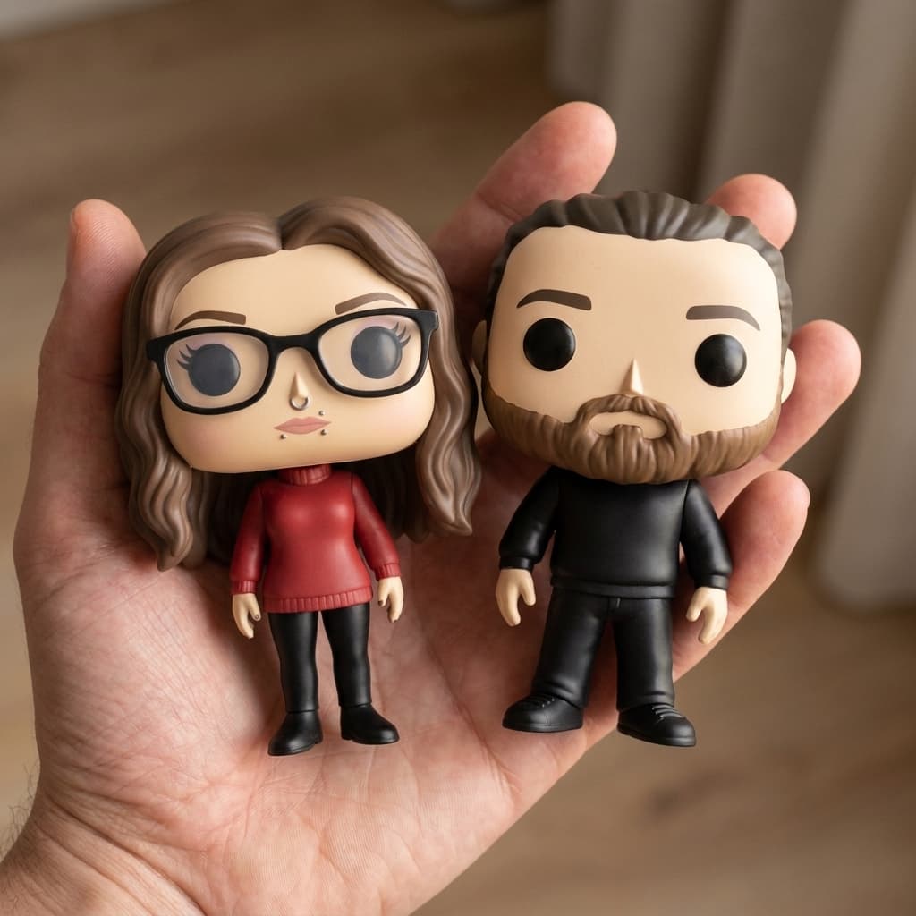 Pop Tarzı Kişiselleştirilmiş Çift 3D Baskı Figür Seti