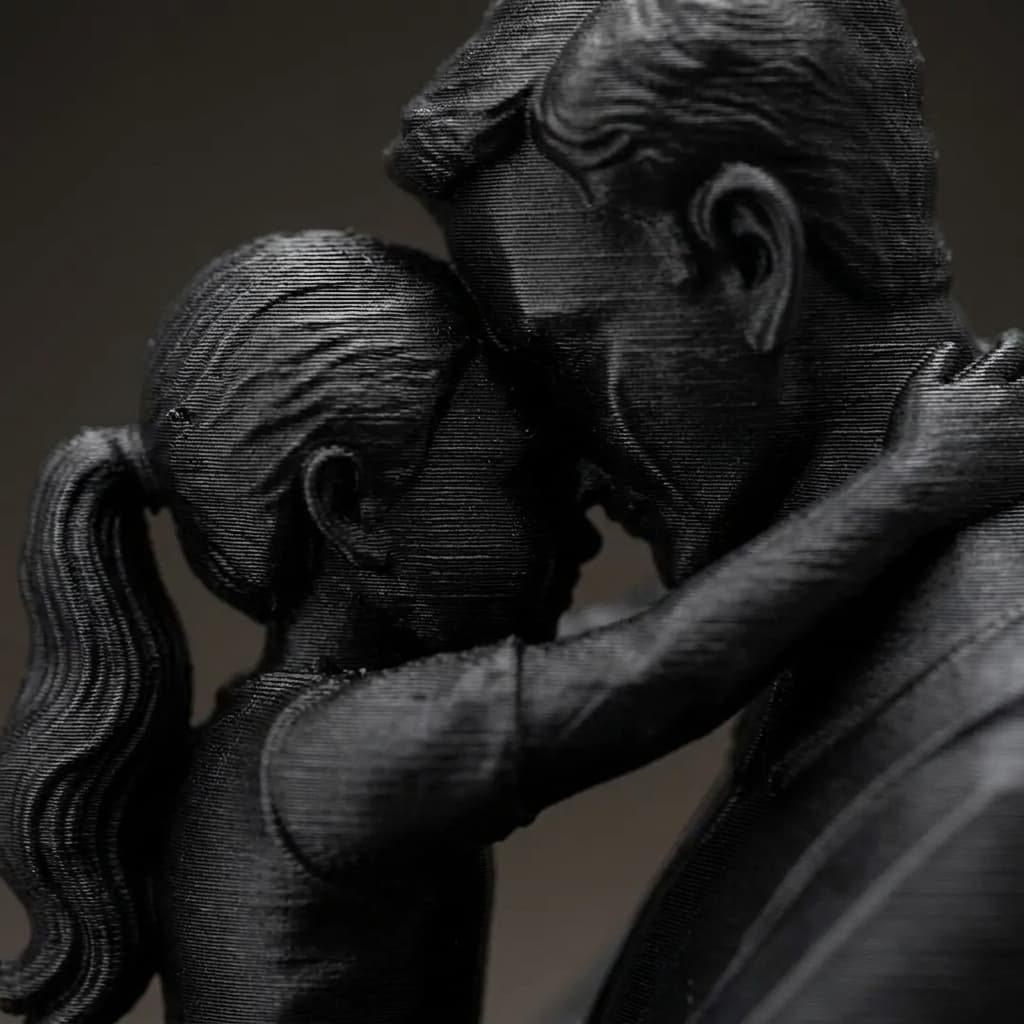Baba Kız Sarılma 3D Baskı Dekoratif Figür