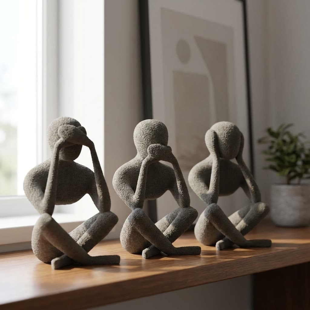 Görmedim Duymadım Bilmiyorum 3D Baskı Dekoratif Figür