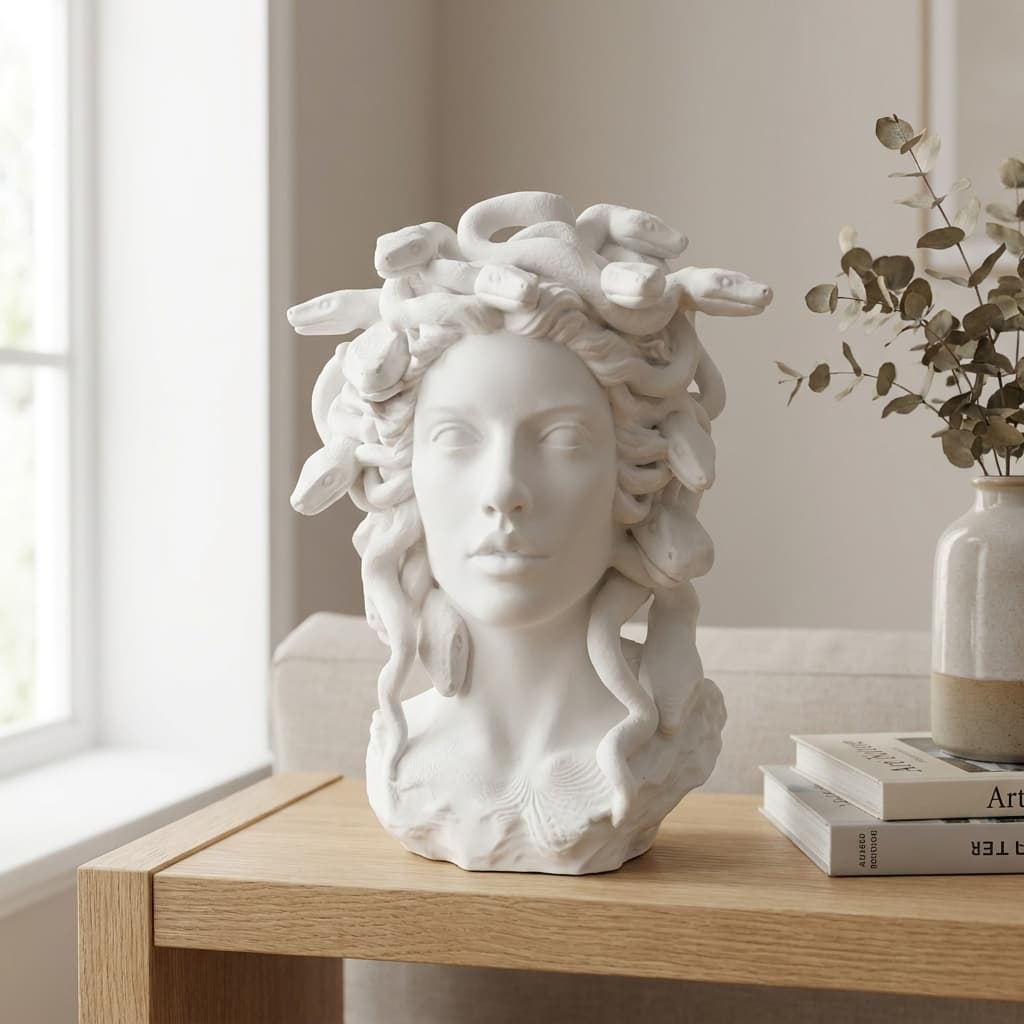 Medusa Büstü 3D Baskı Dekoratif Figür