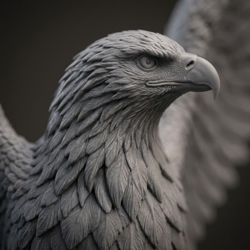 Görkemli Kartal Heykeli 3D Baskı Dekoratif Figür